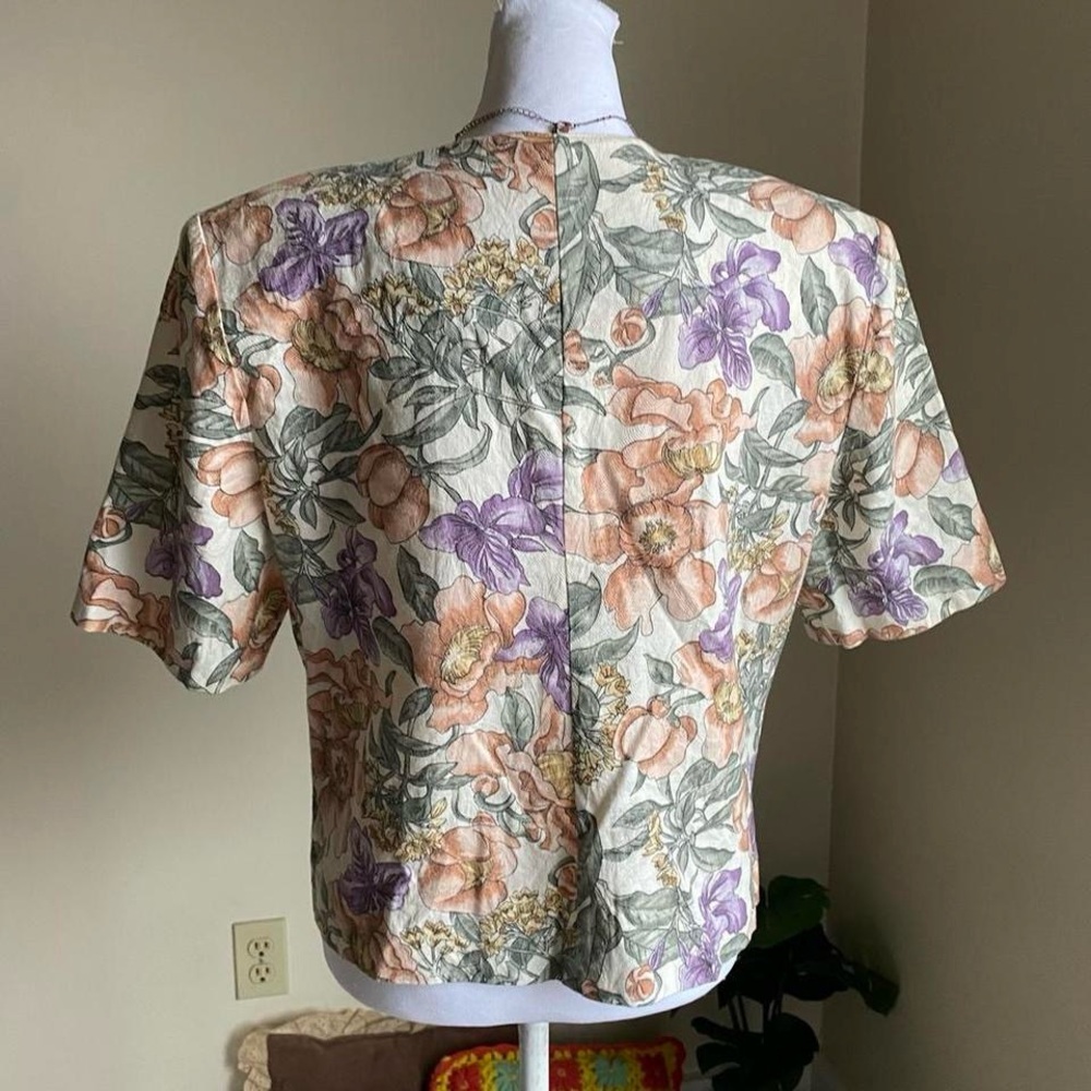 Vintage 90s floral cotton blouse - Picture 7 of 8